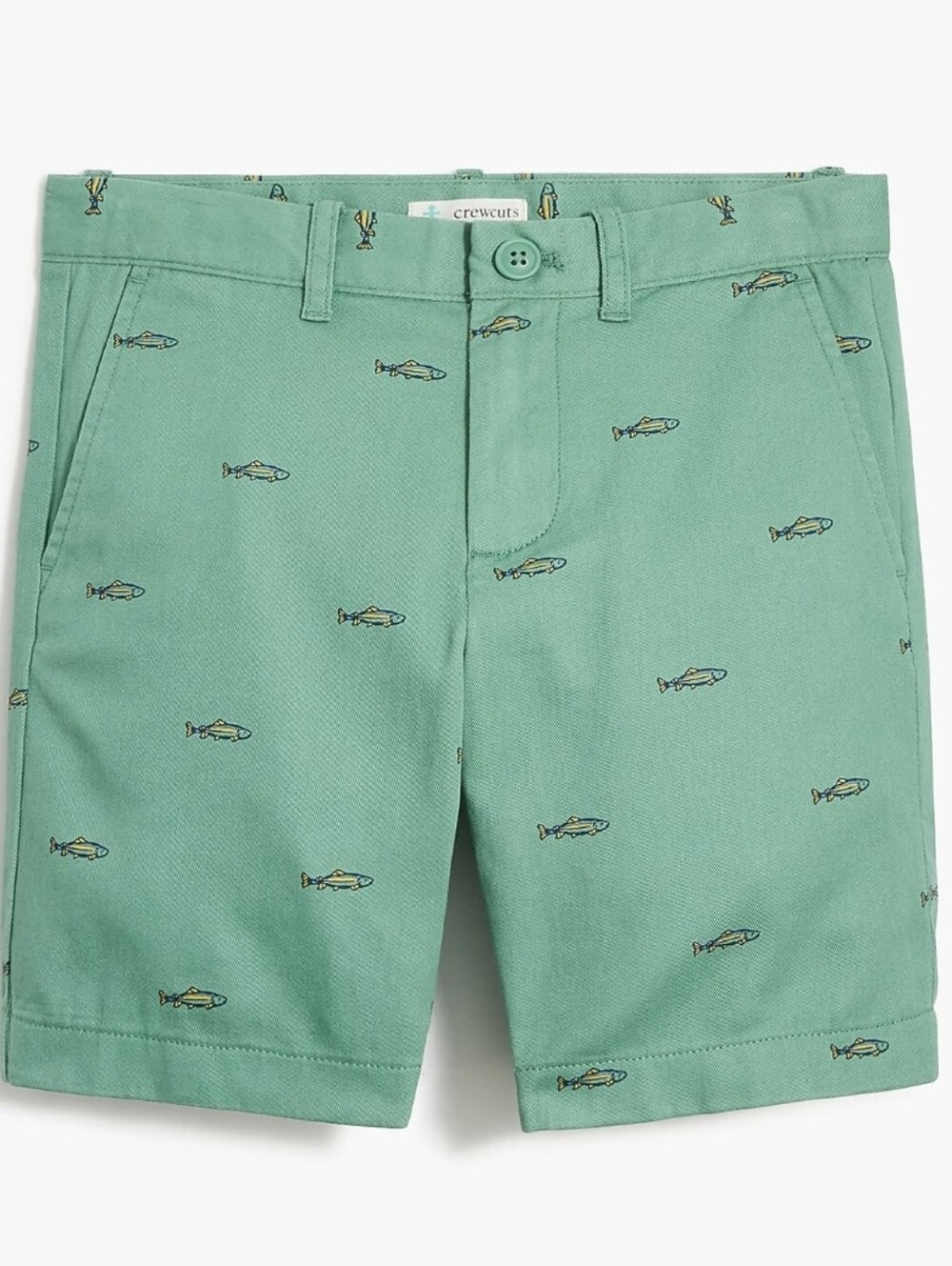 CREWCUTS Trout Golf Shorts Boys 8 Fish Print Bottoms Summer Camp BTS Clothes M